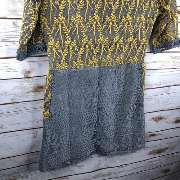 Stylewe floral lace short sleeve pockets mini dres - Picture 7 of 8